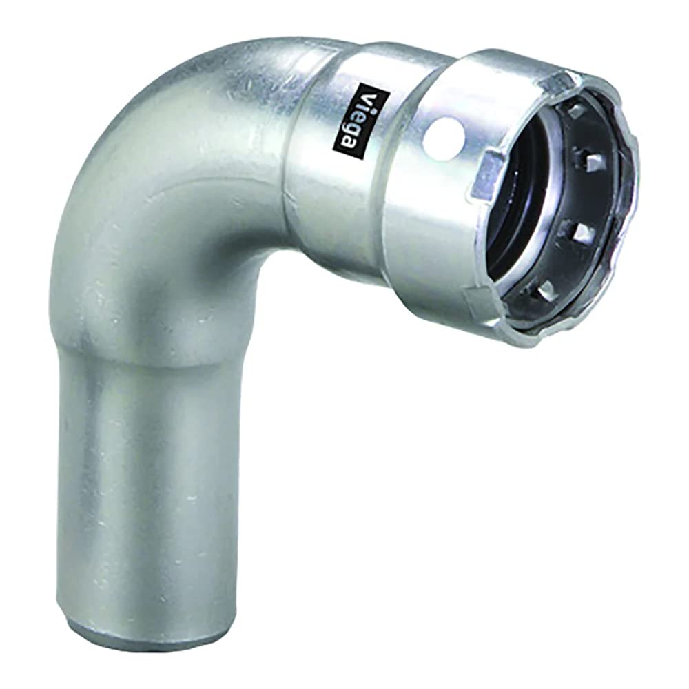 Viega Megapress 3/4'' 90 Stainless Steel 304 Elbow Street - Press Connection - Smart Connect Technology,WBIASB084D37JGB