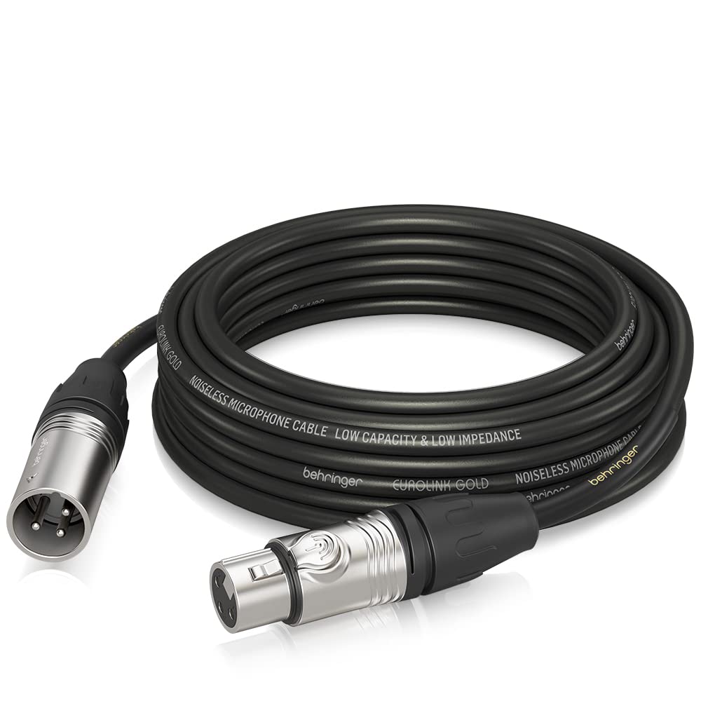 Behringer Microphone Cable  XLR Male to XLR Female  10 m / 33 ft  Gold Performance  GMC1000