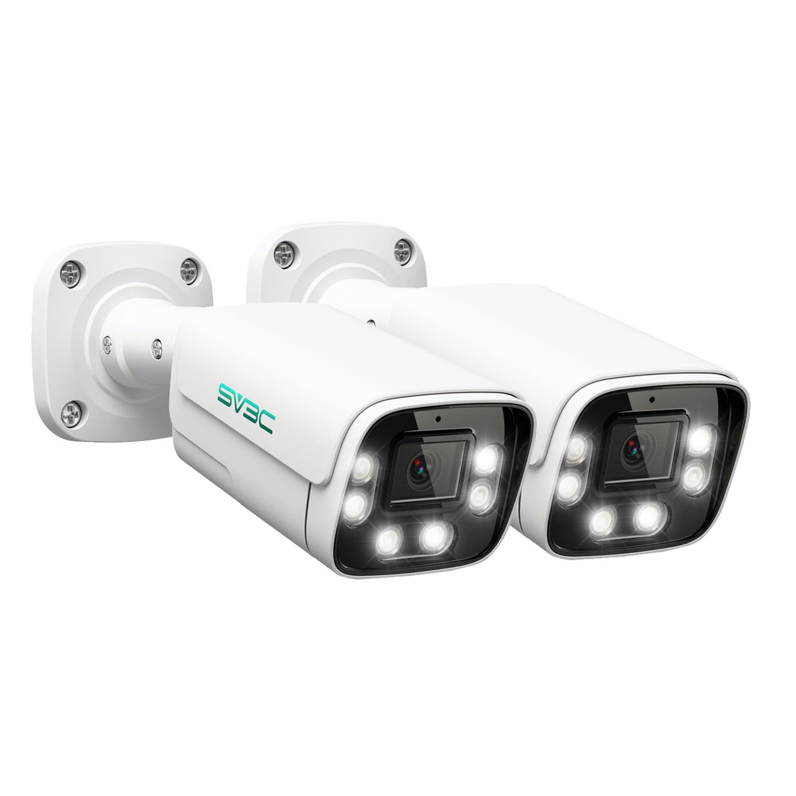 Sv3C 4K Poe Security Camera Outdoor, 2 Pack 8Mp Poe Ip Camera With 120Wide Angle, Smart Motion Detection, Ir/Color Night Vision,