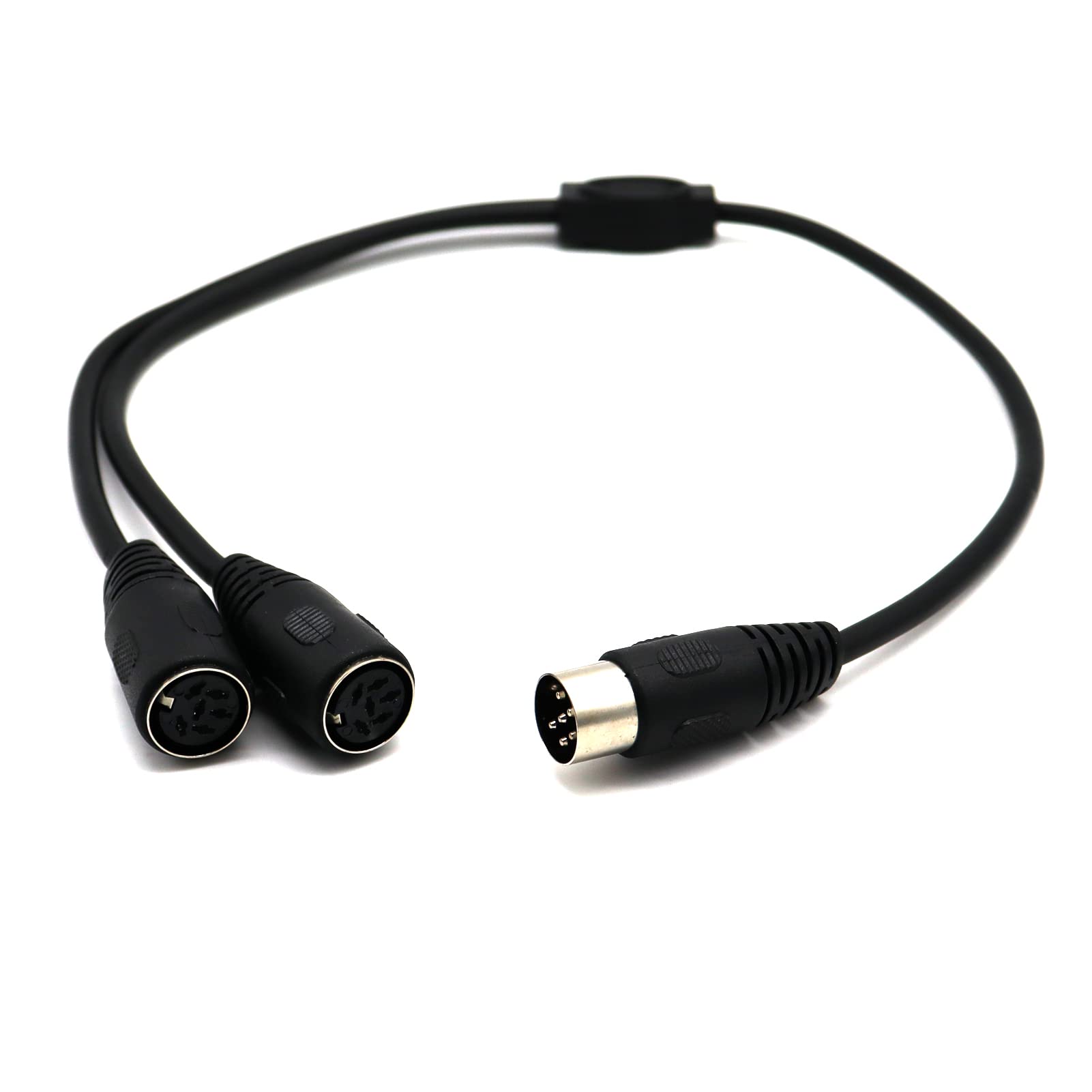 Lokeke 6 Pin Din Extension Splitter Cable, 6 Pin Din Midi Male To 2 6 Pin Din Female Cord Wire Audio Socket For Microphone Ampli