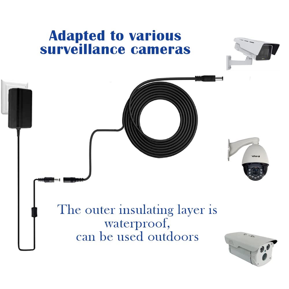 Hayeastdor 4Pcs 10Ft(3M) 12V Dc Power Extension Cable With Power Jack Adapter Connectors(2 X Male + 2 X Female) 5.5Mm X 2.1Mm Dc