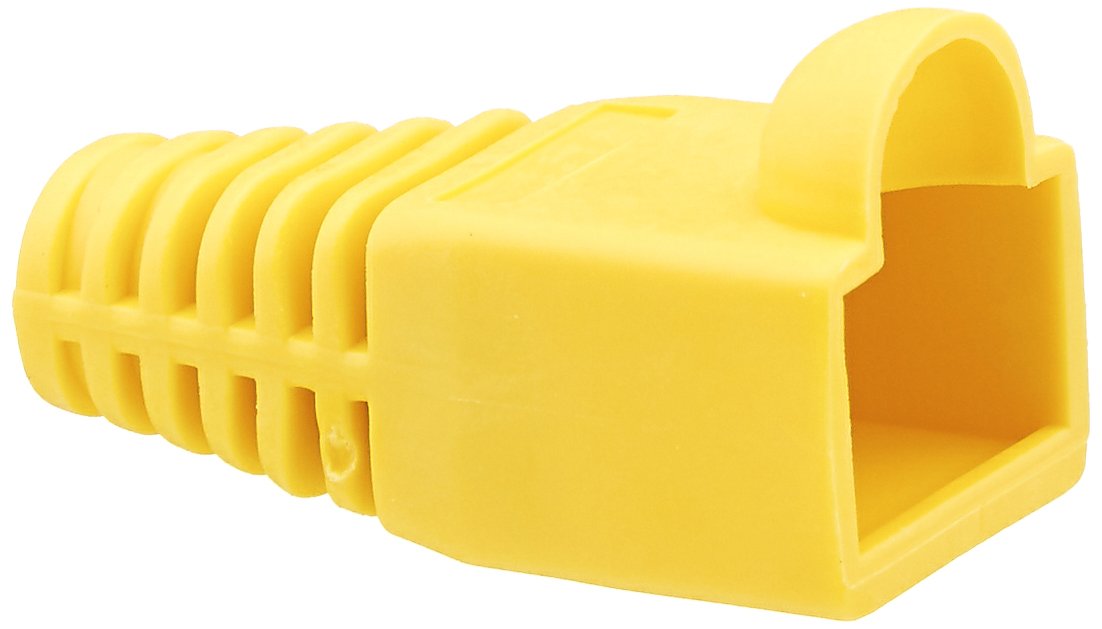 C2G 04756 Rj45 Snagless Boot Cover For Cat5 Cat5E Cat6 Or Cat6A Cable Multipack (50 Pack) Taa Compliant Yellow (6.0Mm Od)