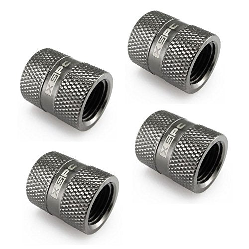 Xspc G1/4'' Female To Female Rotary Fitting, Black Chrome, 4 Pack