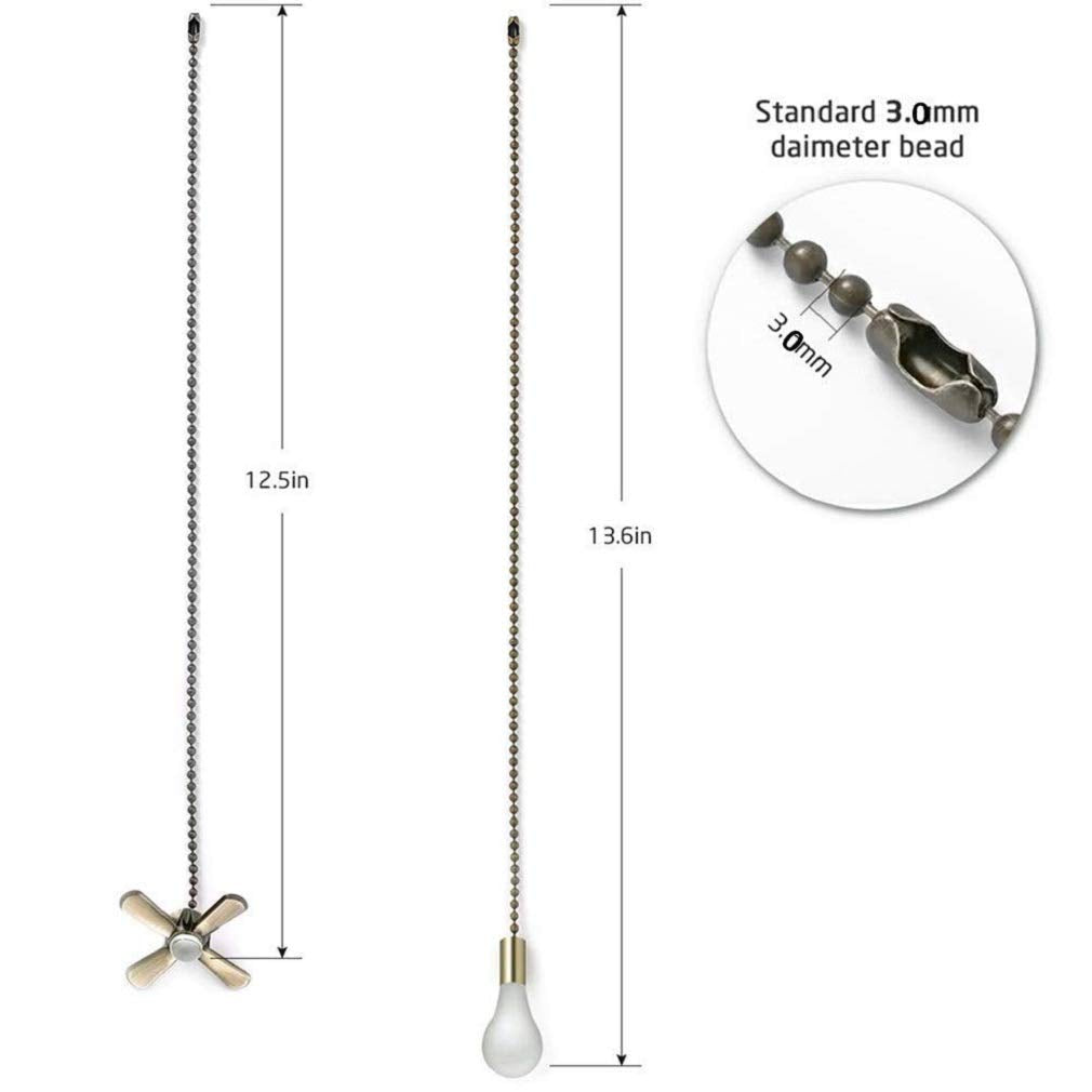 Ceiling Fan Pull Chains 13.6 Inches Fan Pulls 2 Pcs Ceiling Fan Pull Cord Fan Pull Set For Ceiling Fan Light And Lamps