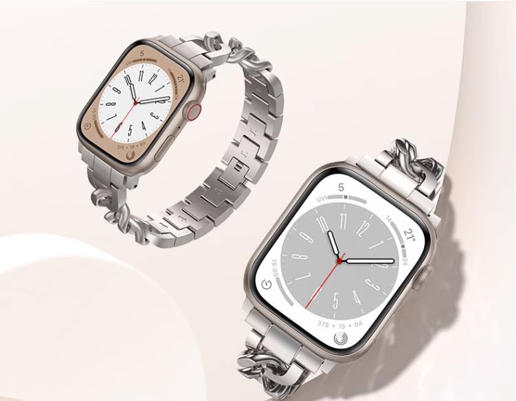 Kolgios 38/40/41Mm Starlight Cool Chain Women Stylish Smartwatch Band Compatible For Apple Watch Bands Series 9/8/7/6/Se/5 Repla