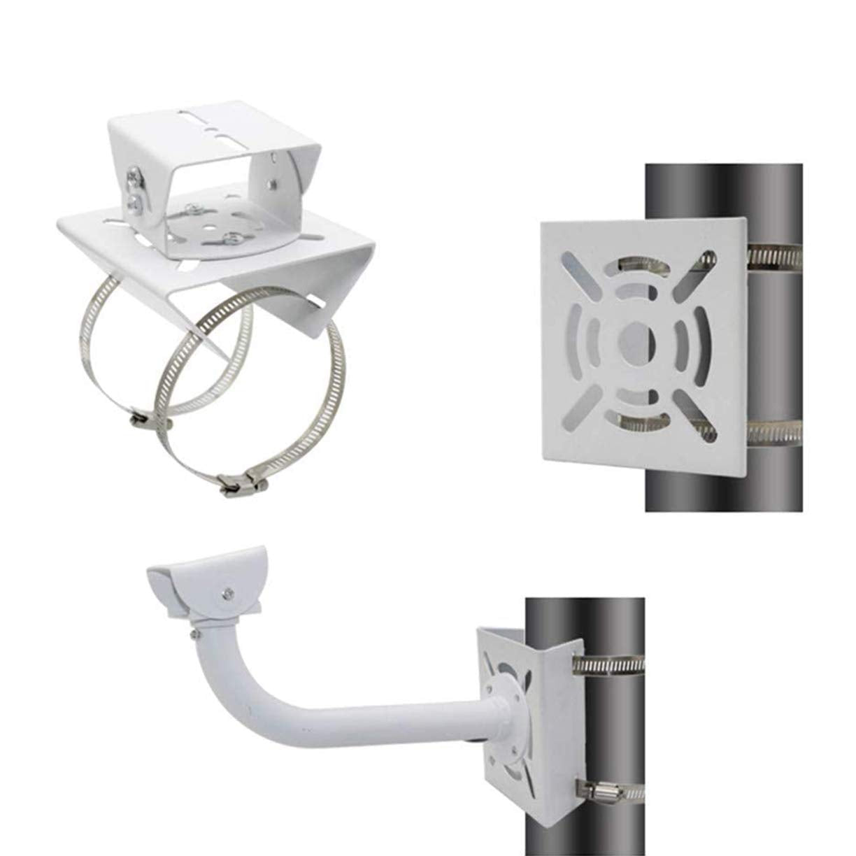 Ares Vision Universal Cctv Camera Metal Pole Mount Junction Bracket (2 Pack)   Durable Camera Pole Mount, Reliable Cctv Pole Mount, Sturdy Pole Mount For Cctv Cameras, Easy Installation