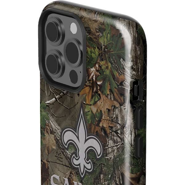 Skinit Impact Phone Case for iPhone 14 Pro Max NFL New Orleans Saints Realtree Xtra Green Camo TPU