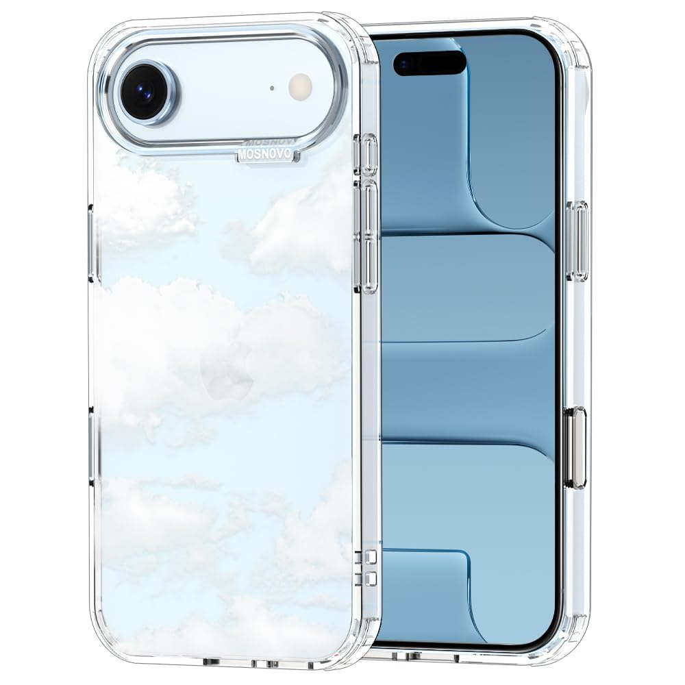 MOSNOVO for iPhone Air Case | Military Grade 6.6ft Drop Tested | Camera Control | Clear with Cloud Design