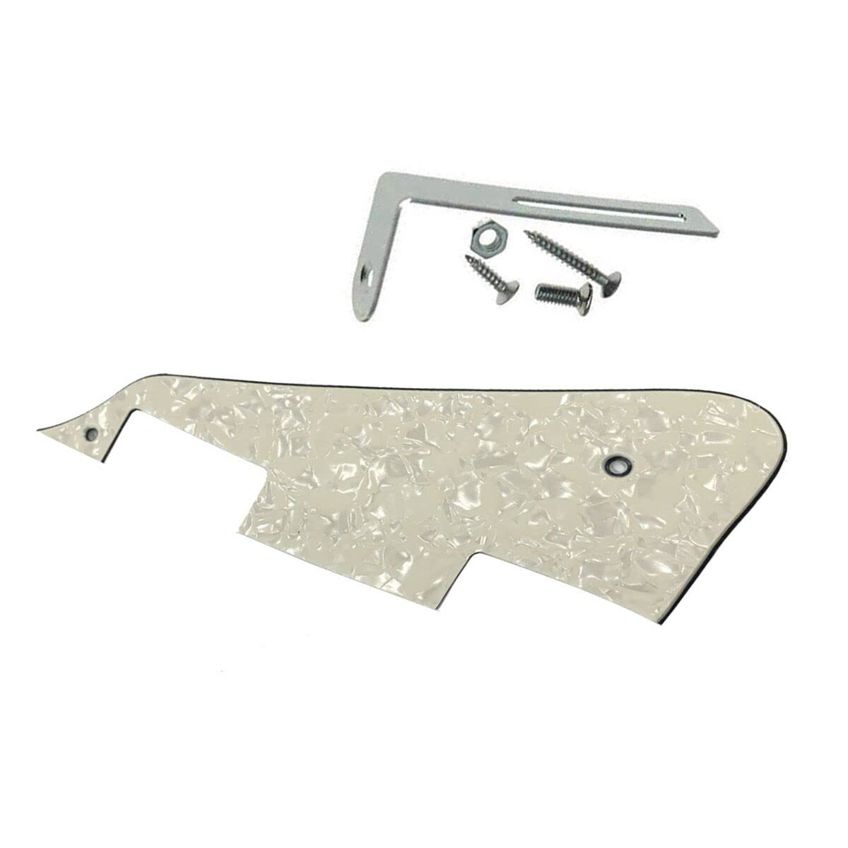 KAISH Aged Pearl LP Guitar Pickguard with Chrome Bracket for Epi Les Paul