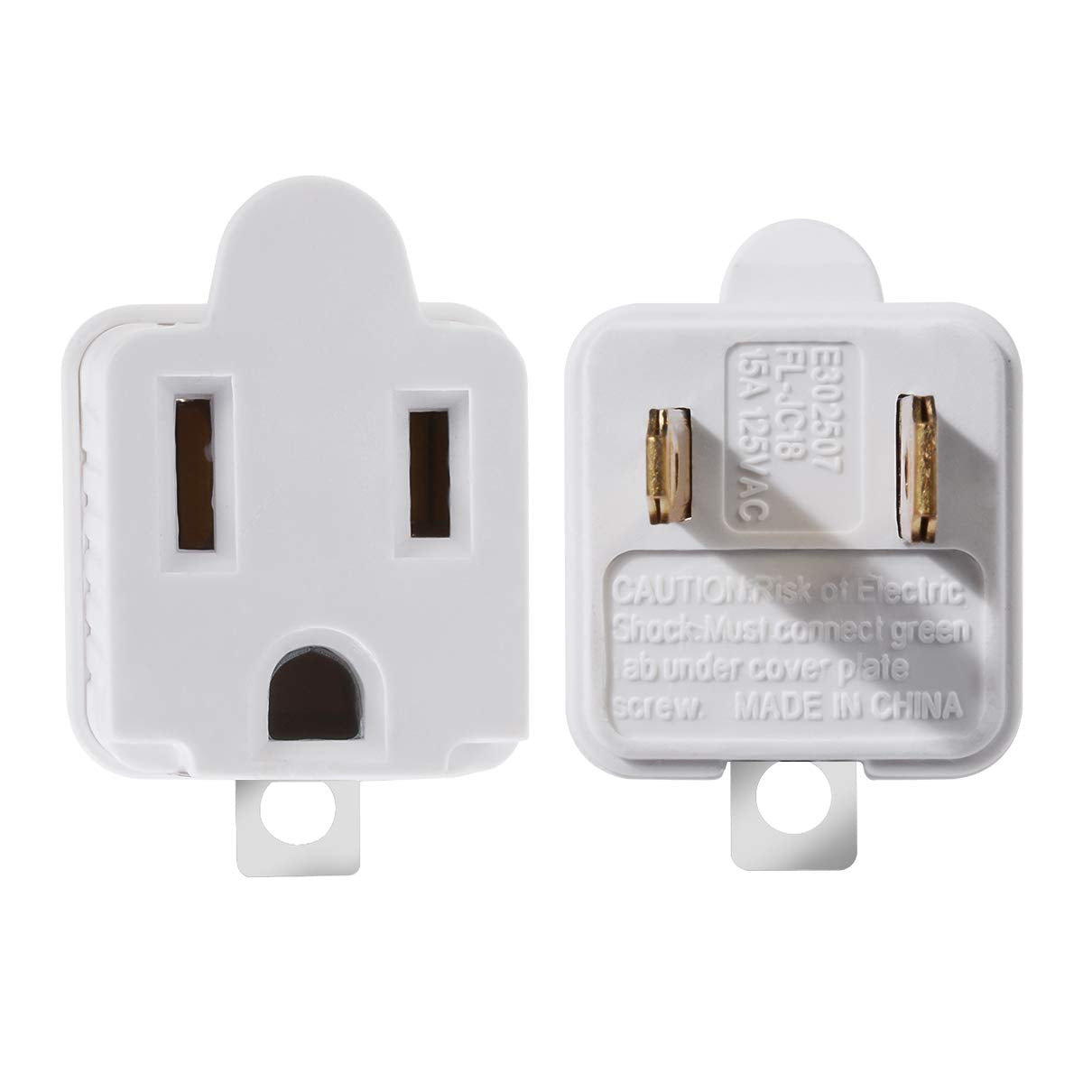 Teninyu Grounded Adapter 3 Prong To 2 Prong Outlet Converter   3 Pin To 2 Pin Plug Socket Adapter Extension For Electrical Cord,