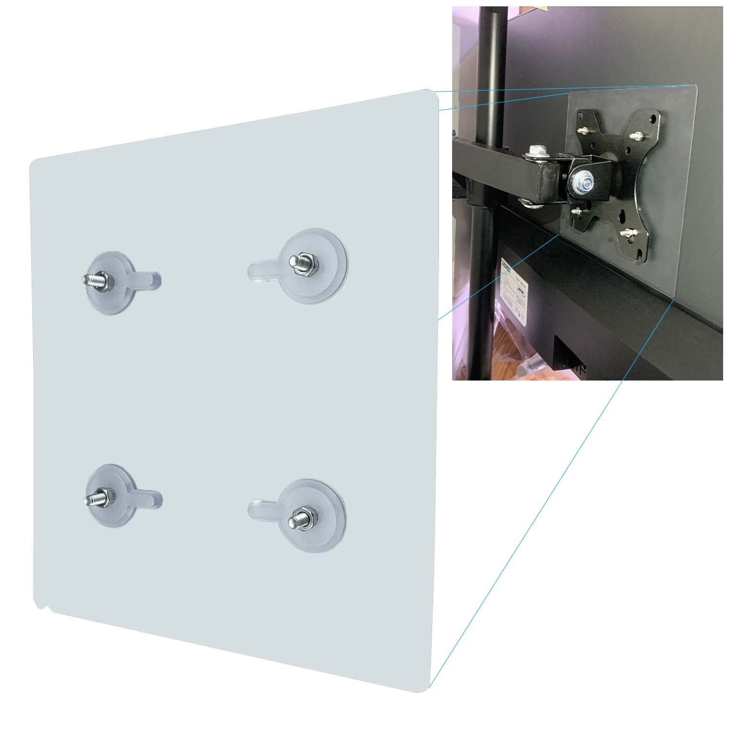 NOBER VESA Mount Adapter Bracket Kit - Universal Non-VESA for 75mm Monitor Arm - Gray - Model nummak101