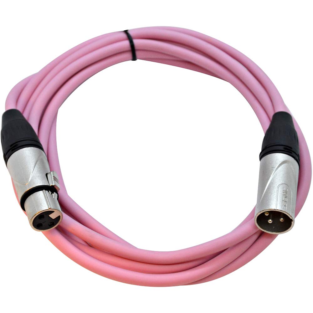 Seismic Audio - Saxlx-10Pink-6Pack - 6 Pack Of 10 Foot Pink Xlr Patch Cables Mic Cords - 3 Pin Xlr Male To Xlr Female Microphone