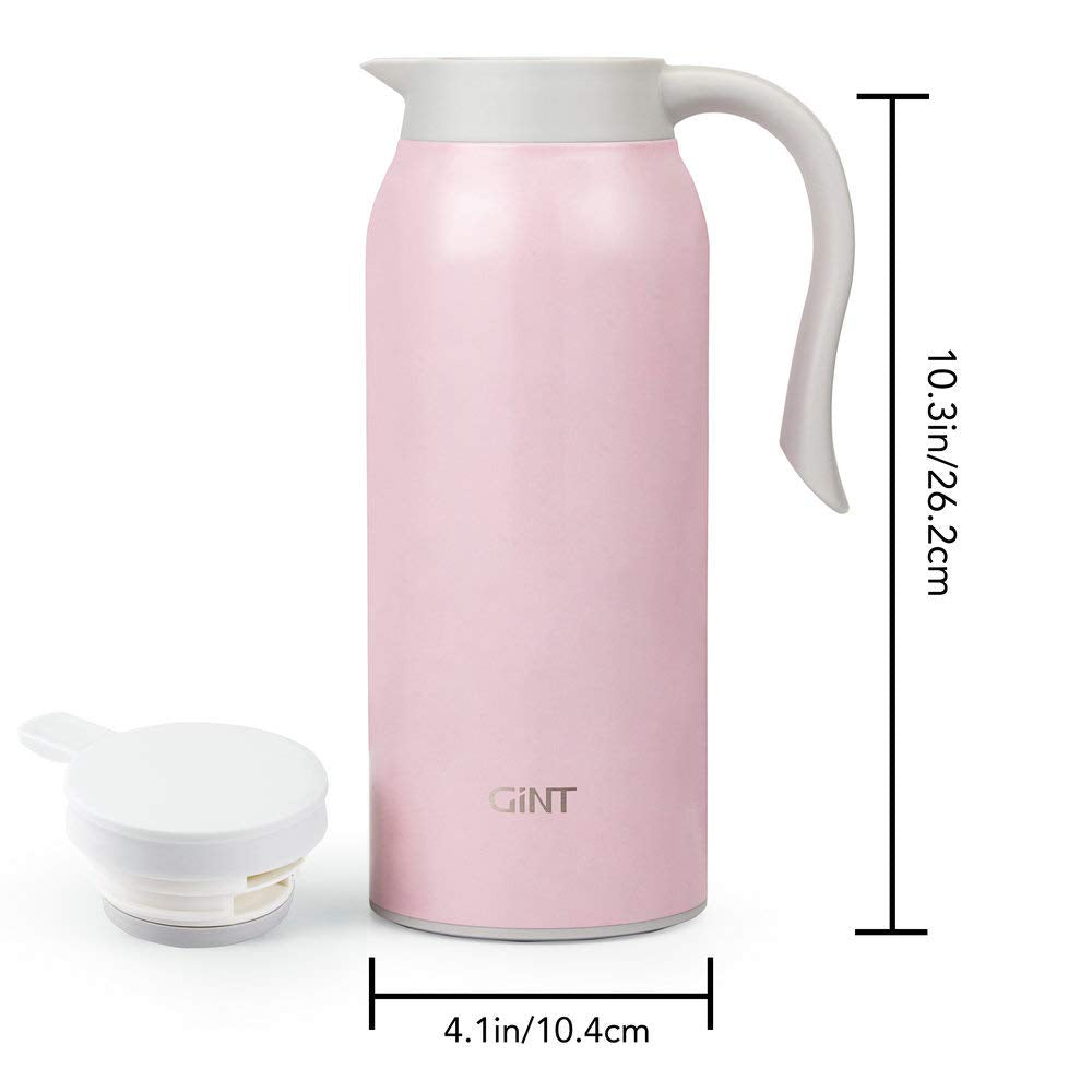 Gint 51 Oz Stainless Steel Thermal Coffee Carafe, Double Walled Vacuum Thermos, 12 Hour Heat Retention, 1.5 Liter Tea, Water, An
