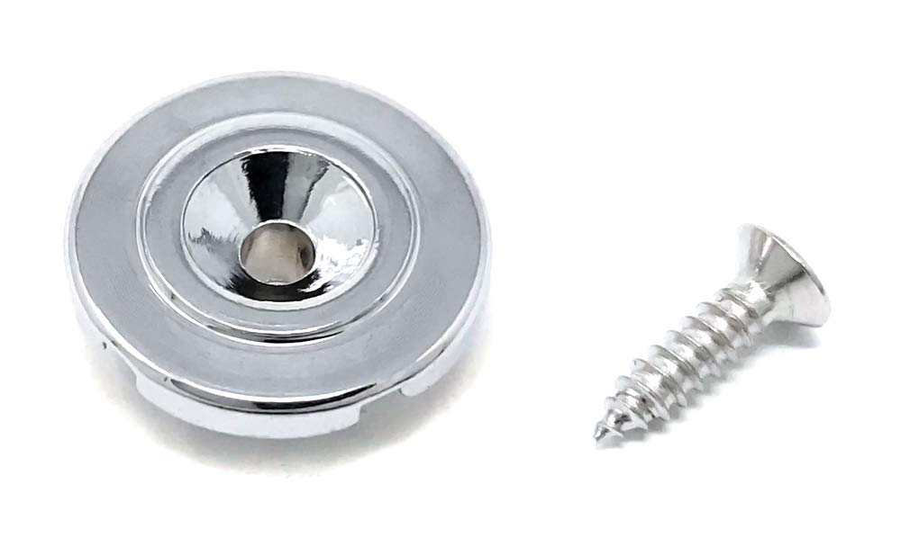 Vintage Forge Chrome Round Slotted String Retainer Guide Tree For Fender Precision Jazz Style Bass Guitars And Others With Screw