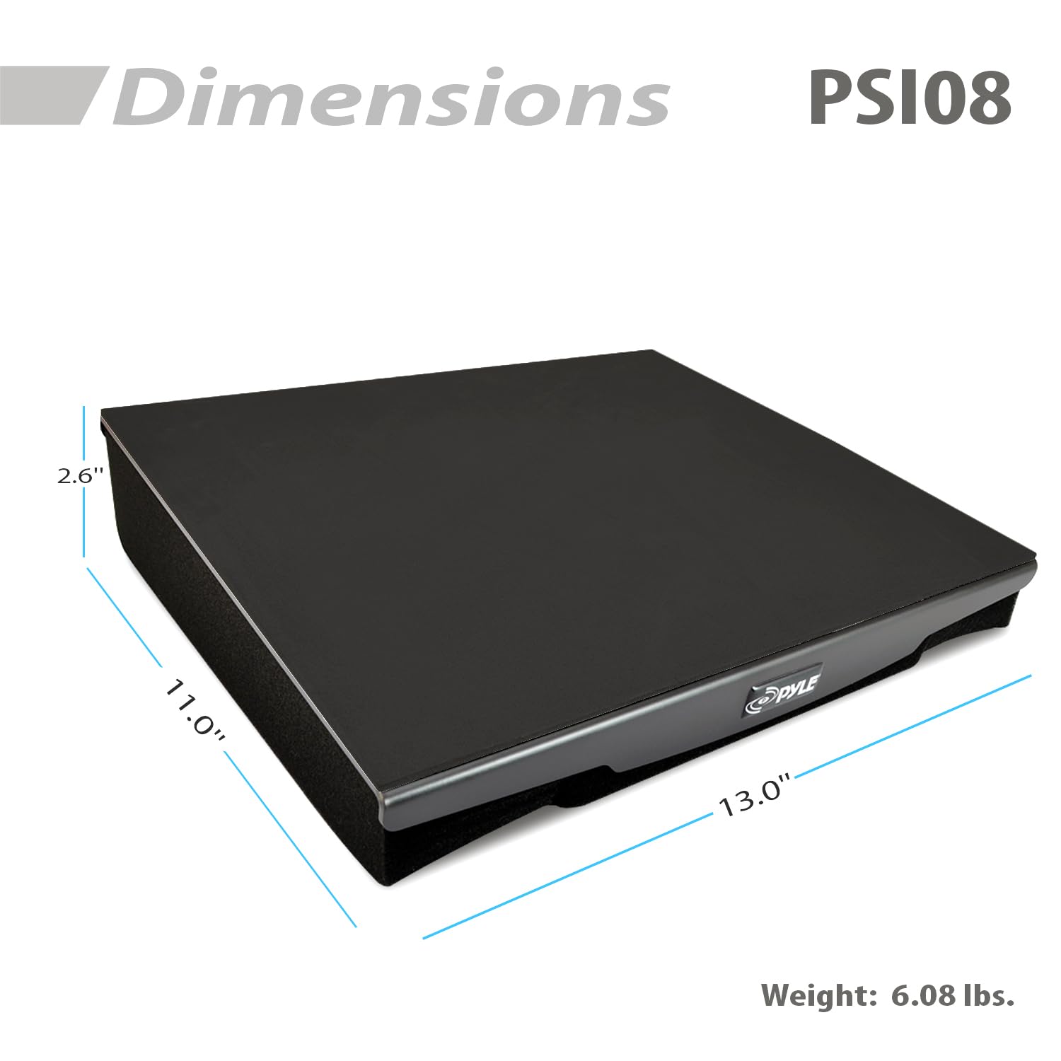 Pyle Speaker Isolation Pad - 13 X 11 X 2.6 Inches - Acoustic Noise Isolation Platform - Foam Riser Recoil Stabilizer With Rubber