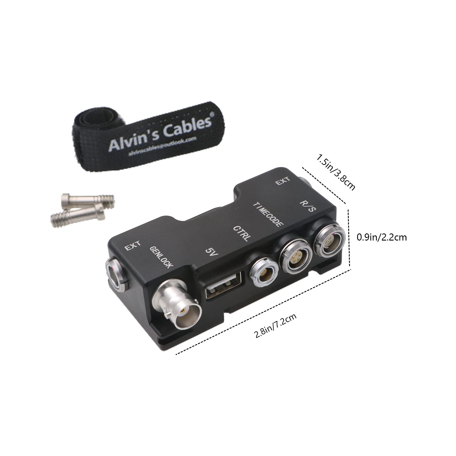 Alvins Cables Breakout B Box For Red Komodo Camera Ext 9 Pin To Run Stop|Timecode|Ctrl|5V Usb| Genlock Bnc Splitter Box Black Wi