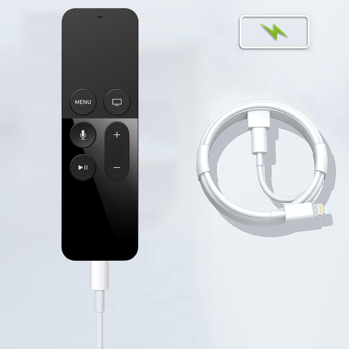 Usb A To Lightning Cable For Apple Tv Remote Charging (Compatible With Older Models Only, Not Compatible With Newer Ones), Siri