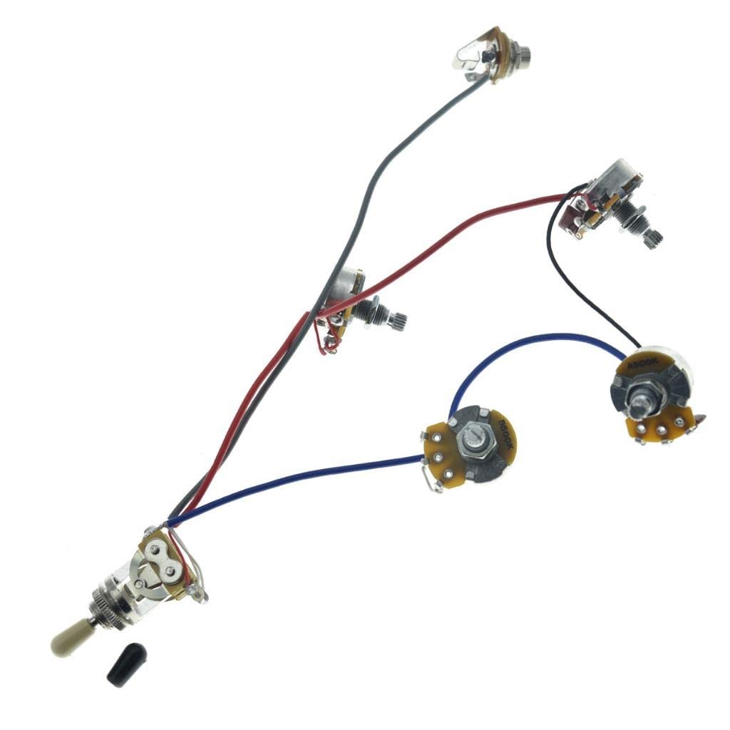 Guitar Prewired Wiring Harness Humbucker Solderless Wiring Harness 2V2T With 500K Pots And 3 Way Toggle Switch For Sg G 400 Seri