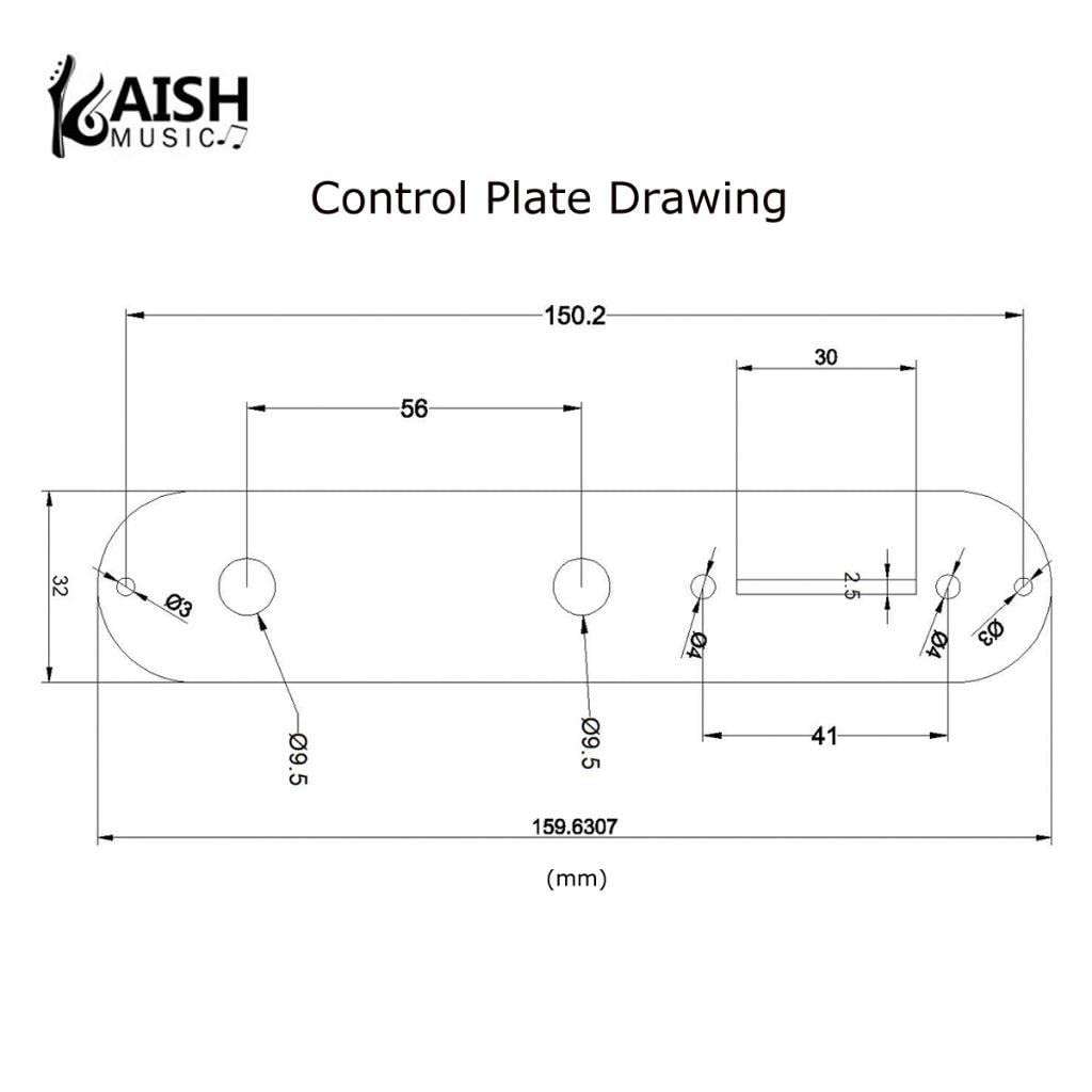 Telecaster Letters KAISH Metal Aluminum Anodized Tele Control Plate for Telecaster, 3/8 ...