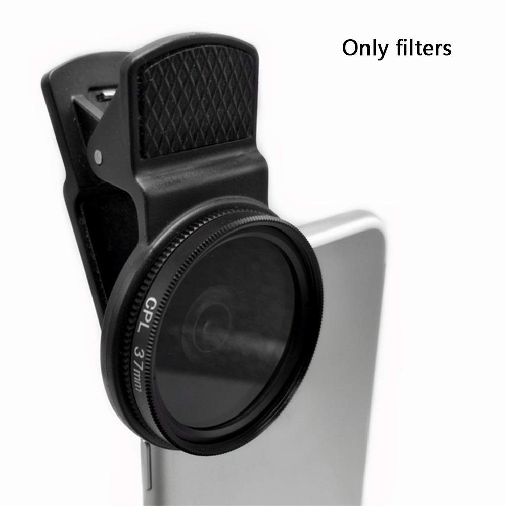 37Mm Circular Universal Portable Polarizer Camera Lens Cpl Filter Professional(Black)