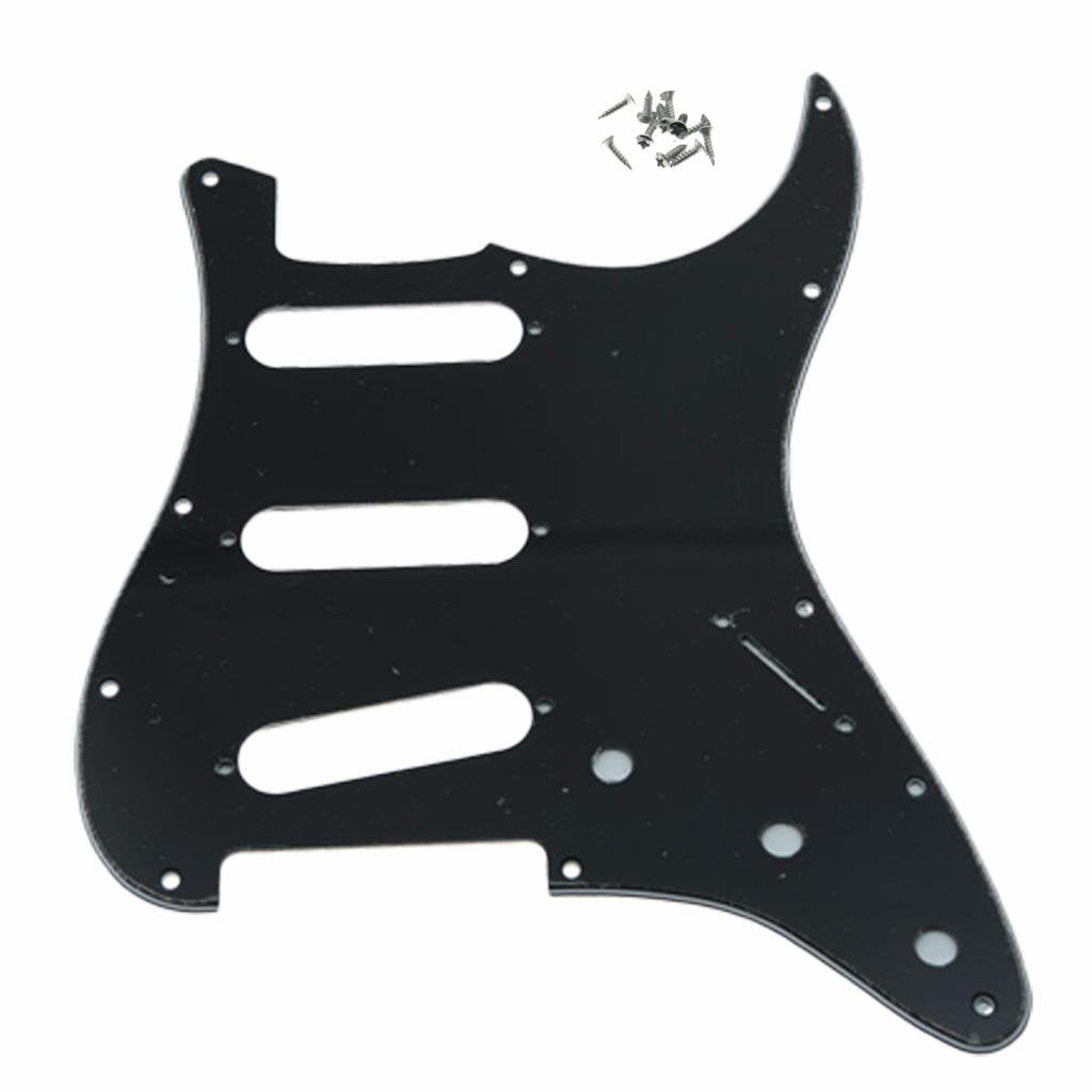 Dopro Black 3 Ply 11 Hole Strat Style Guitar Pickguard Bridge Reversed For Fd Jimi Hendrix Stratocaster