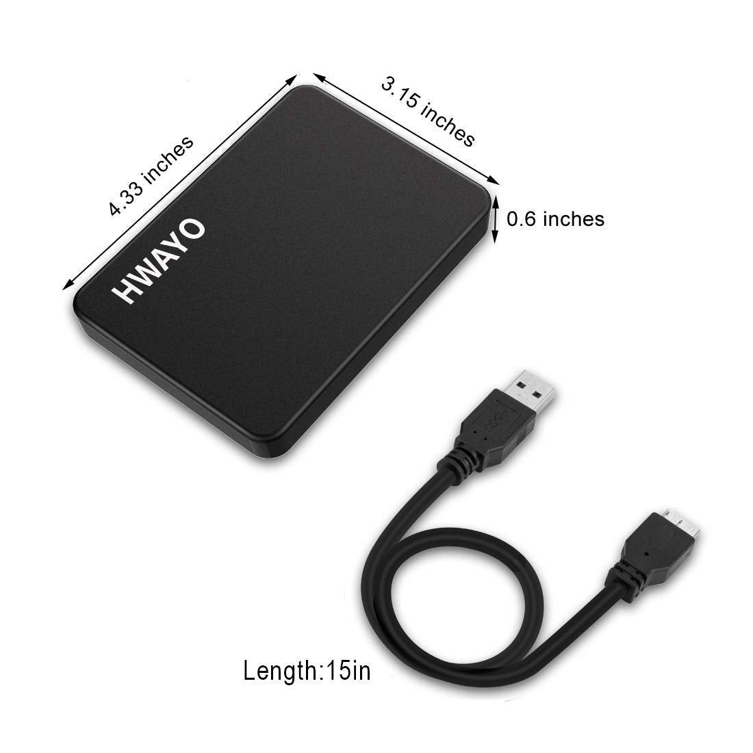 Hwayo 500Gb Portable External Hard Drive Ultra Slim 2.5'' Usb 3.0 Hdd Storage For Pc, Desktop, Laptop, Macbook, Chromebook, Xbox One