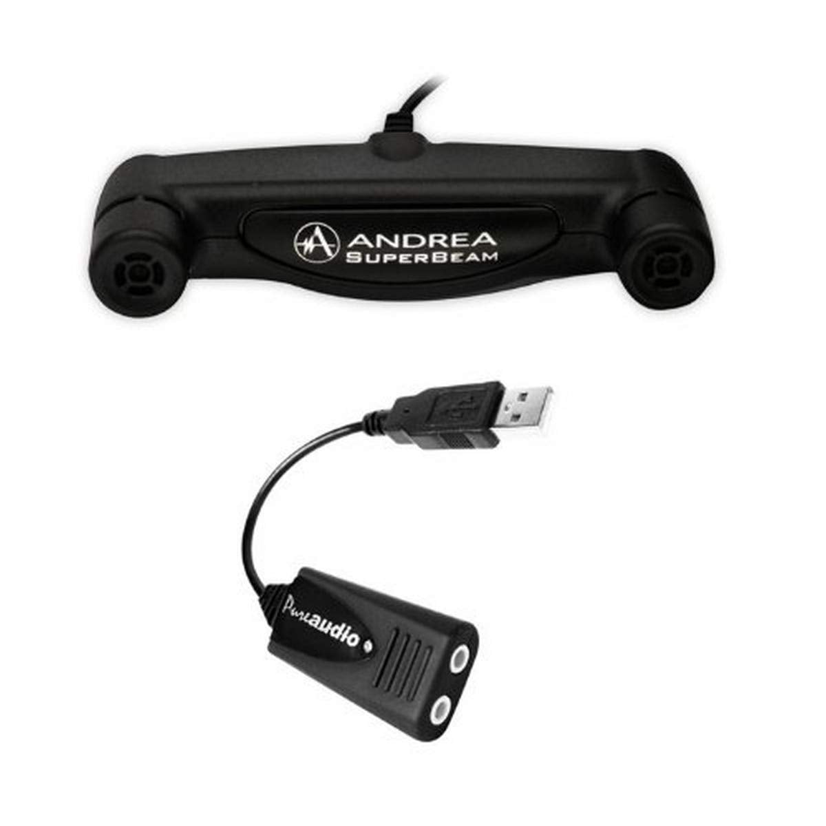 Andrea Communications C1 1021450 100 Pureaudio Usb Sa External Digital Usb Sound Card With Superbeam Array2S Microphone Bundle