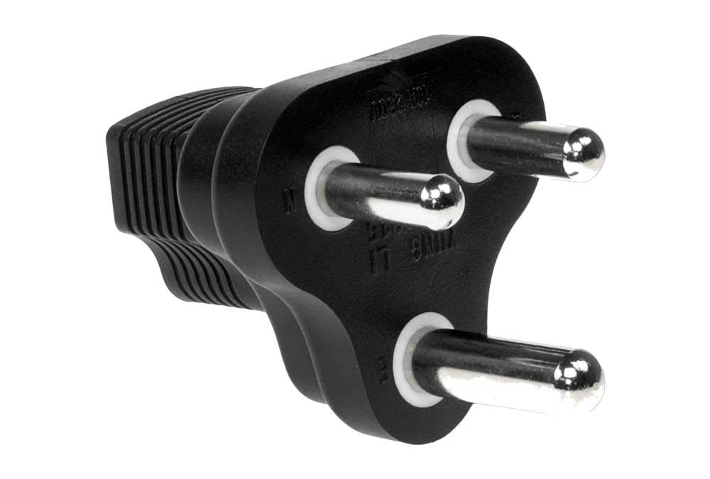 Sf Cable, 3 Prong Plug Adapter, South Africa/India To Nema 5-15R Usa (Bs546/Sabs164)
