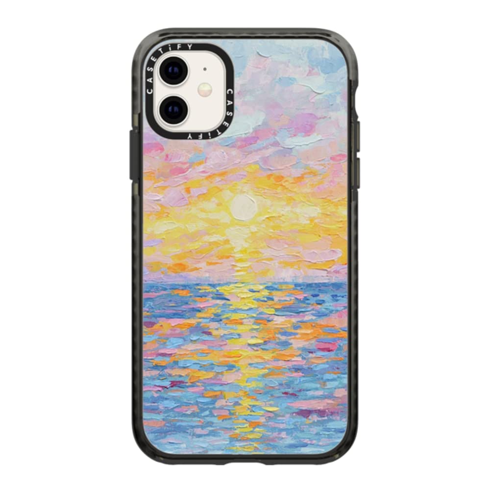 Casetify Impact Case For Iphone 11   Frosted Sunset   Clear Black