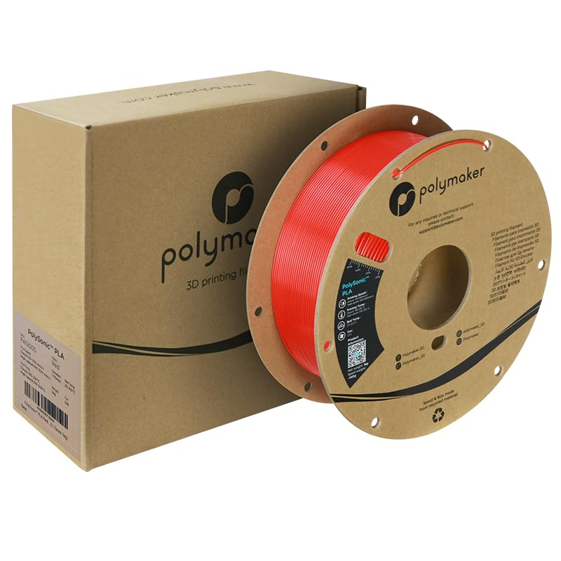 Polymaker High Speed Pla Pro Filament 1.75Mm, Red Polysonic Pla Pro 3D Printer Filament 1Kg - Stronger Fast Printing Pla Filamen