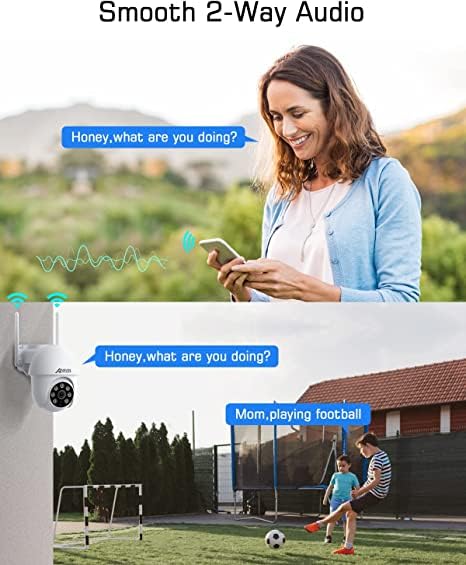 Anran 5Mp Ptz Security Camera Outdoor With 24/7 Automatic Tracking, 2.4G Wifi Wired Security Camera Outdoor With 360View, Color