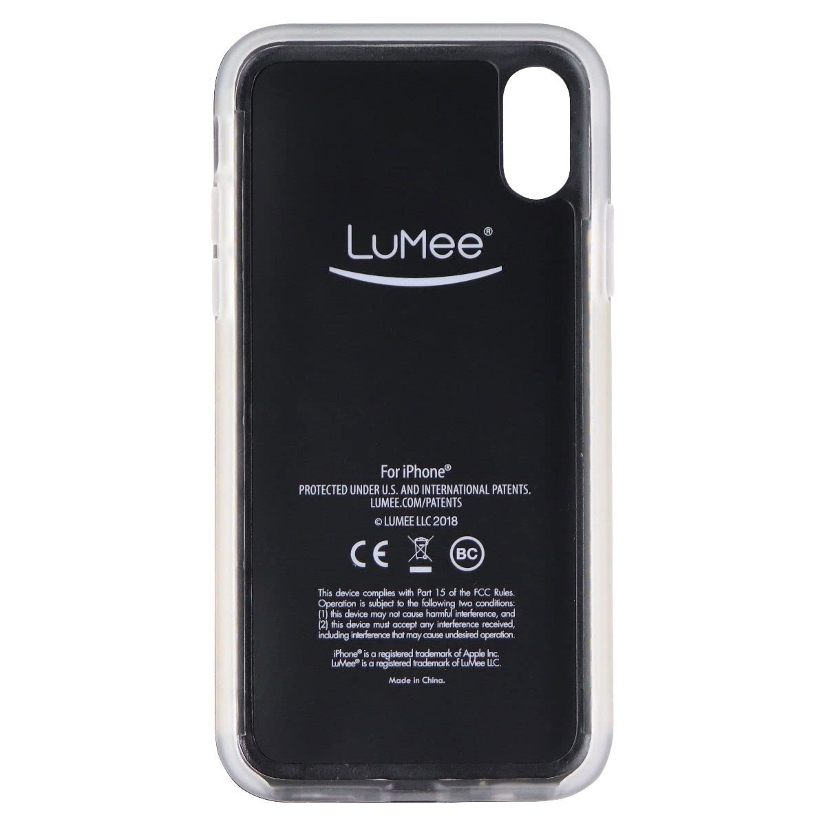 Lumee Duo Phone Case, Red Glitter | Front & Back Led Lighting, Variable Dimmer | Shock Absorption, Bumper Case, Selfie Phone Cas