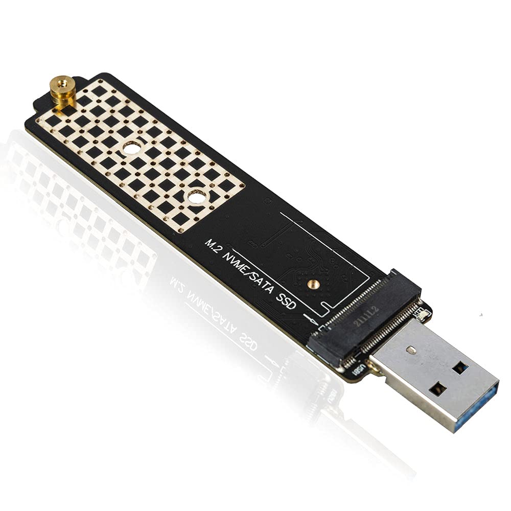 Qphone12 M.2 to USB Adapter, USB3.1 to M.2 NVME Hard Disk Enclosure NGFF PCI-E Protocol, Compatible with NVMe (PCI-e) M Key SSD 