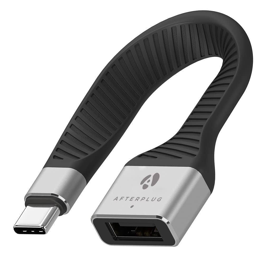 Afterplug Short USB-C to USB-A OTG Adapter Cable, 5 inch, 10Gbps, USB-C to USB-A Female, Thunderbolt 3/4/5 & USB4 Compatible, fo