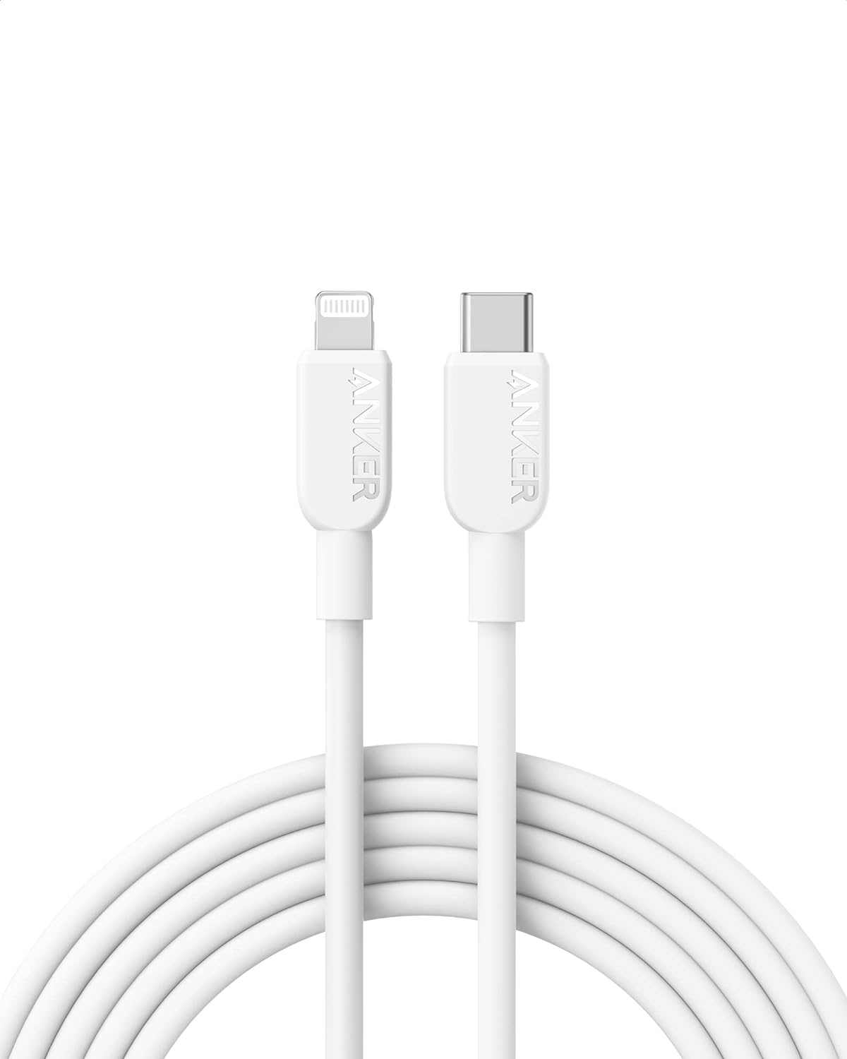 Anker Usb C To Lightning Cable, 310 Usb C To Lightning Cable(White, 10Ft), Mfi Certified, Fast Charging Cable For Iphone 14 Plus
