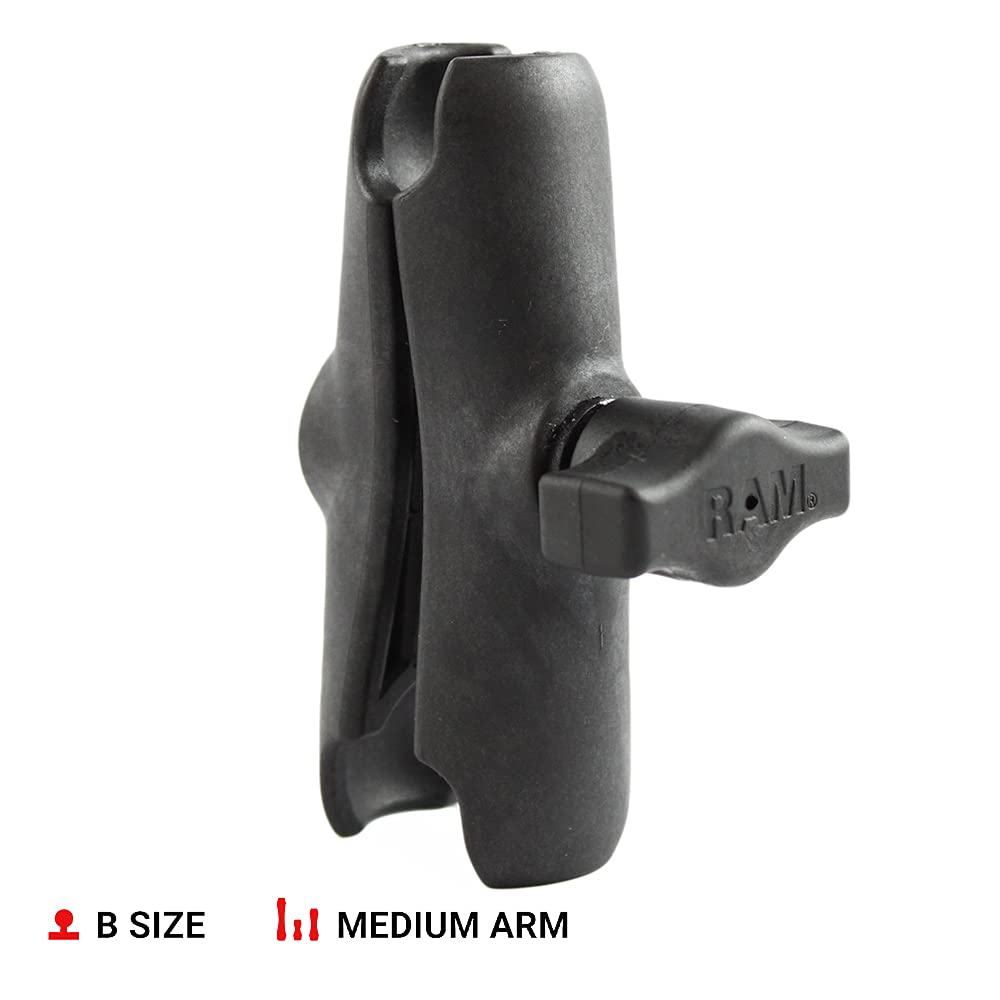 Ram Mounts Rap B 201U Composite Double Socket Arm With Medium Arm Compatible With Ram B Size 1'' Ball Components