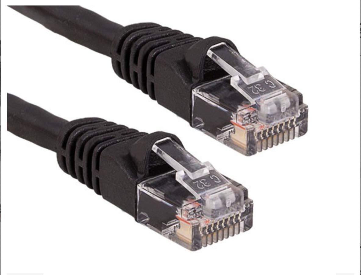1 Foot Cat6 Ethernet Network Molded Boot Lan Rj45 Cable By Ebusinesscables (Black)