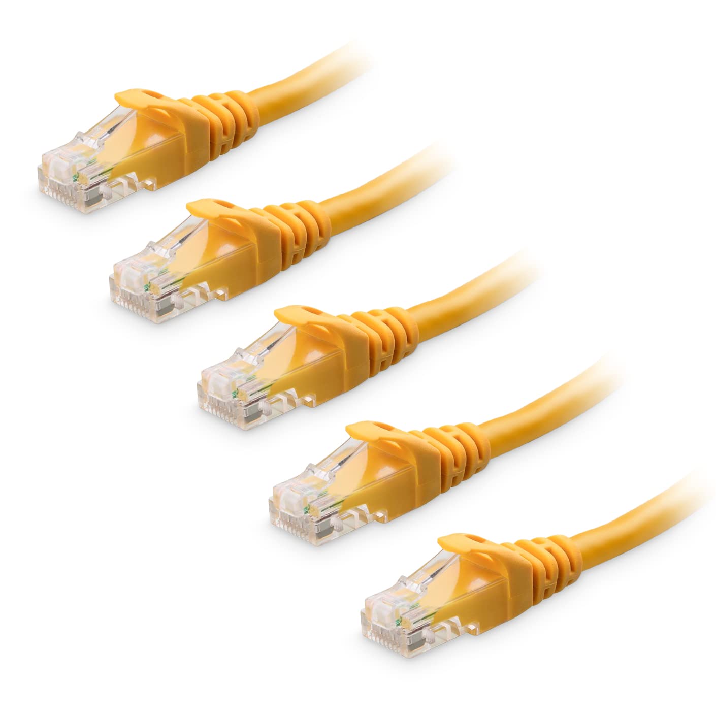 Cable Matters 10Gbps 5 Pack Snagless Cat 6 Ethernet Cable   5ft, Cat 6 Cable, Cat6 Cord, Ethernet Cord, Yellow