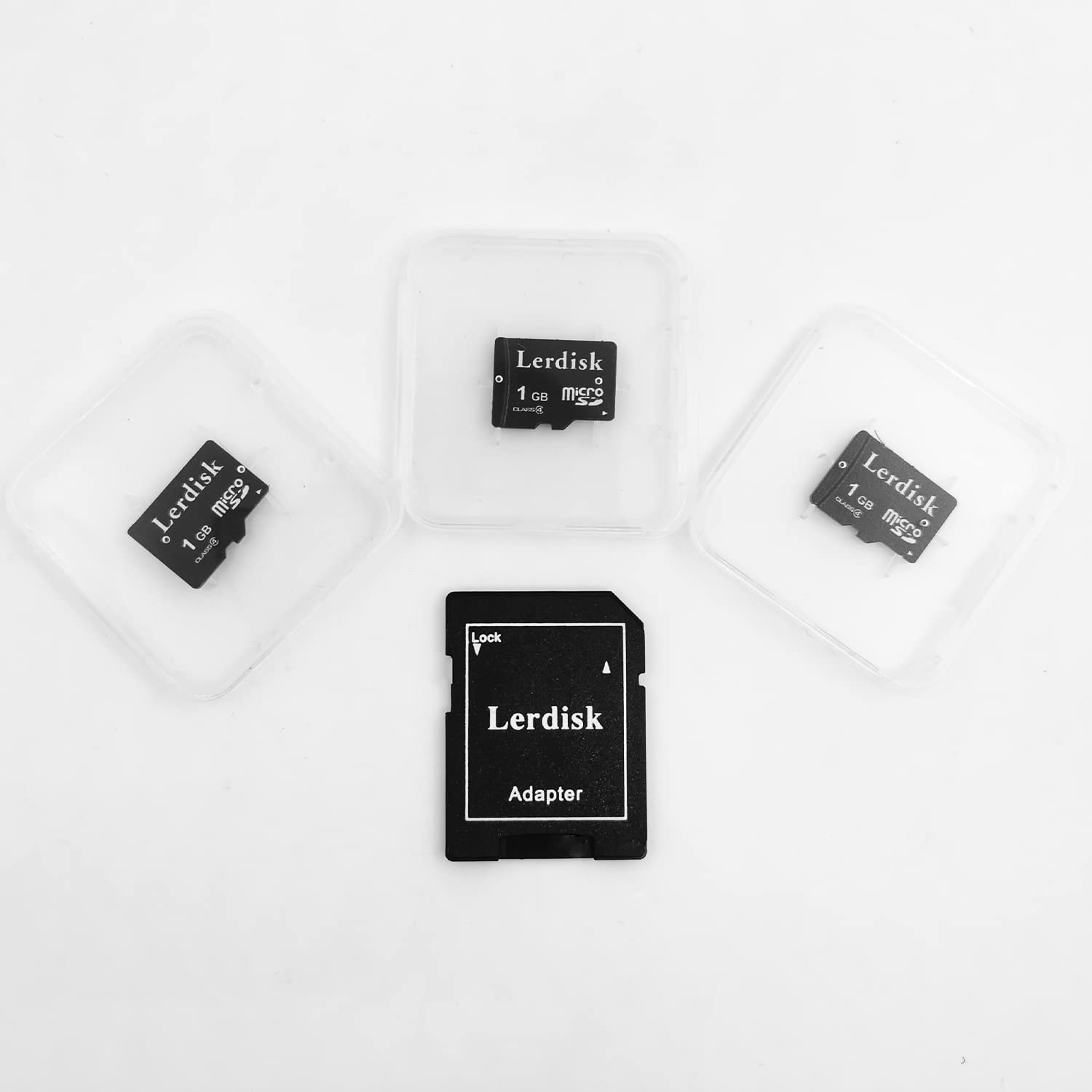 Lerdisk Factory Wholesale Micro Sd Card 1Gb Pack Of 3 In Bulk Microsd With Adapter Produced By Authorized Licencee (1Gb)