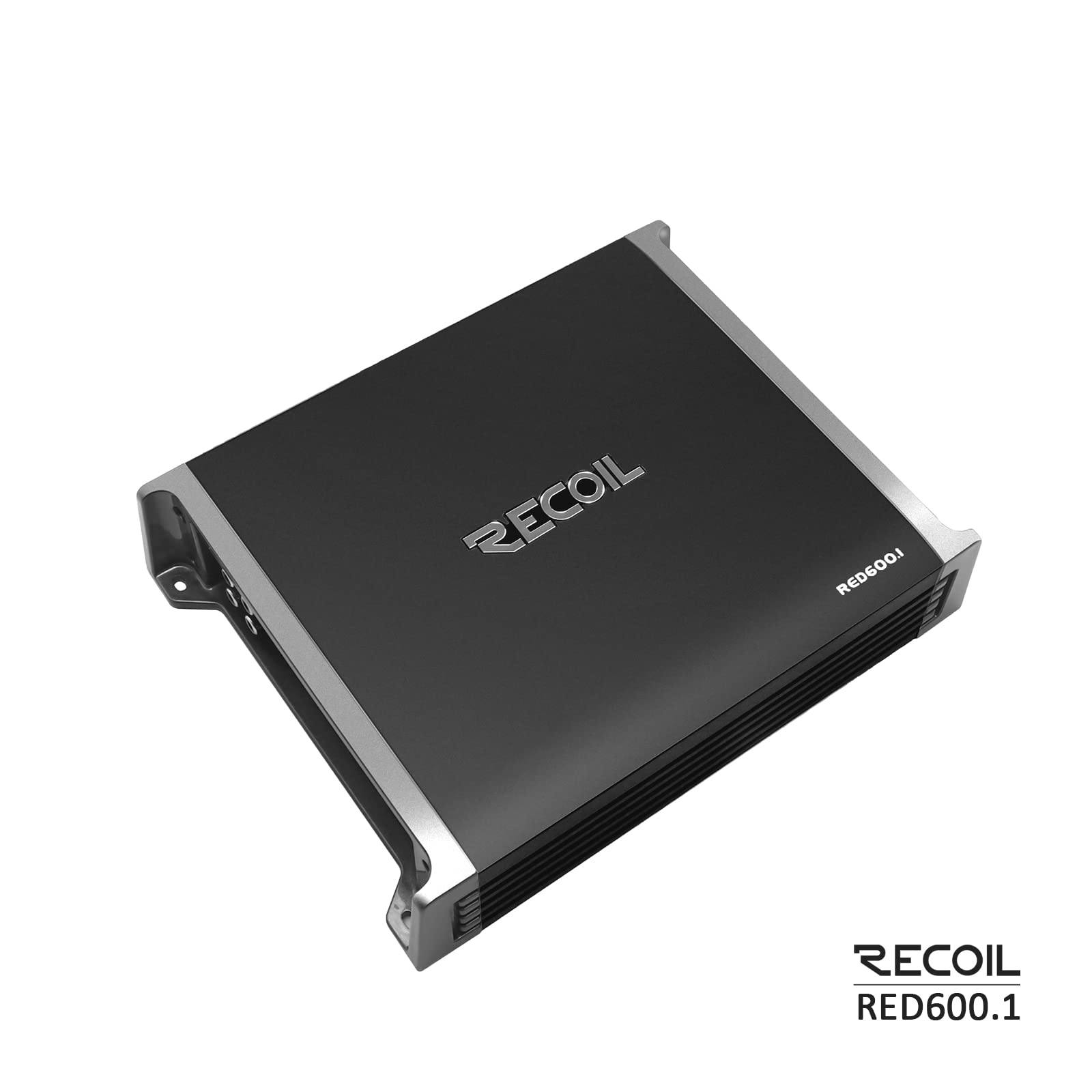 Recoil Red600 1 1320 Watts Class D Car Audio Mono Block Subwoofer Amplifier, 1 Ohm Stable, Remote Bass Knob Included