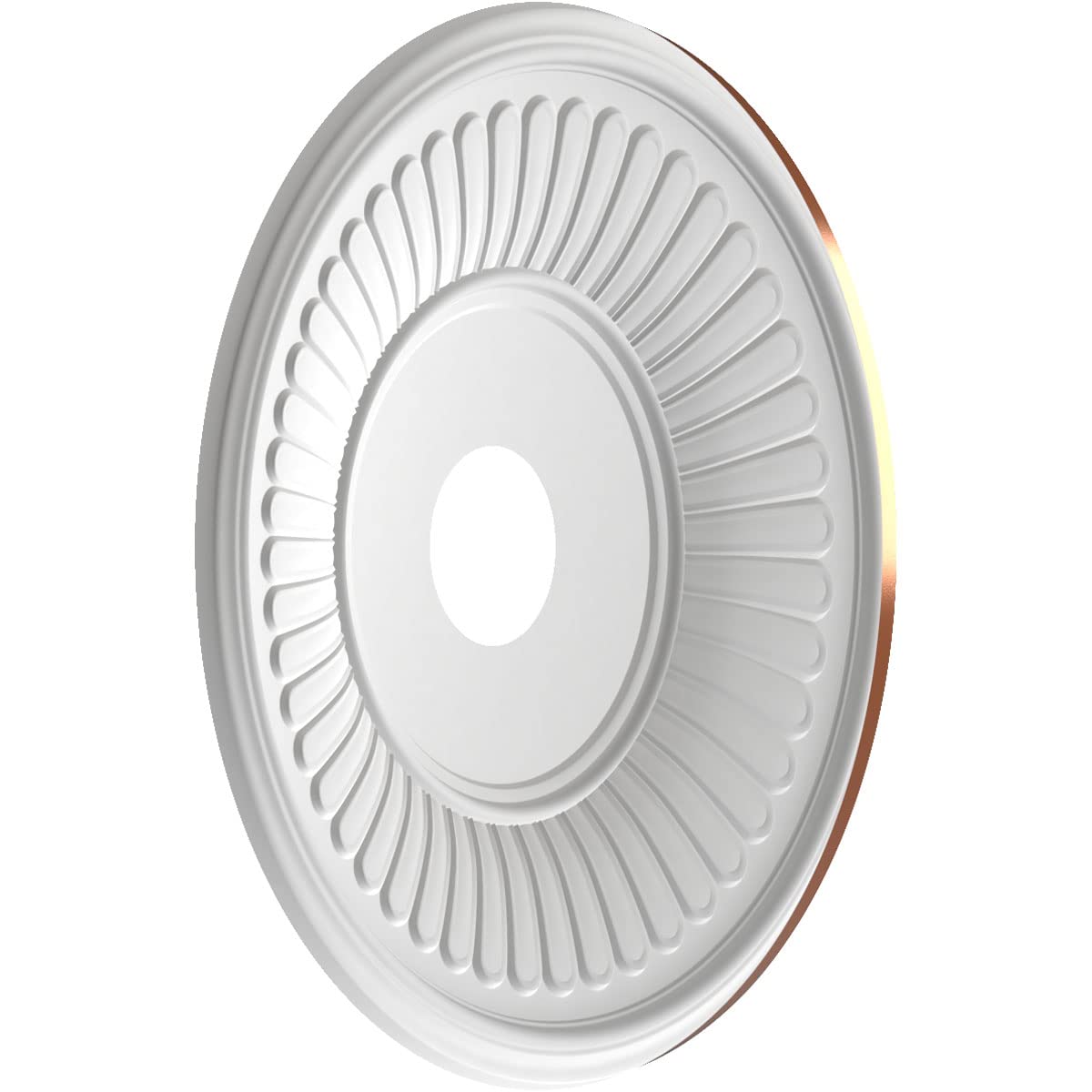 Ekena Millwork Cmp19Bebco Berkshire Thermoformed Pvc Ceiling Medallion (Fits Canopies Up To 8 3/8), 19Od X 3 1/2Id X 1P, Bright