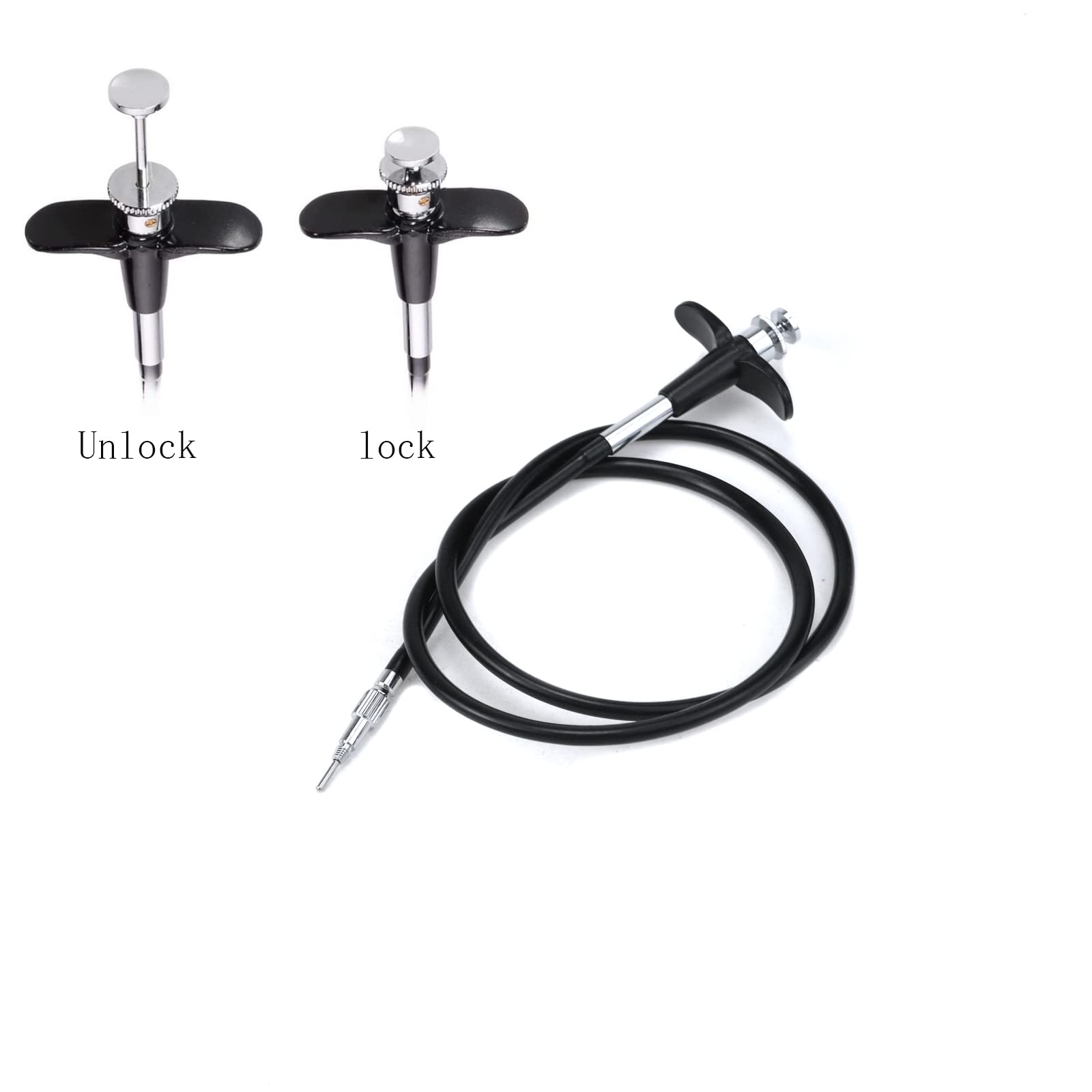 Pastlla 28''(70Cm) Threaded Release Cable Vibration Free Black Shutter Release Cable Shutter Release Cable With Bulb Lock Mechan