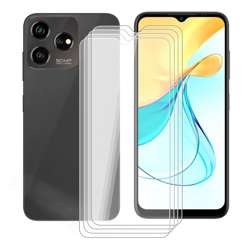Aqgg 4 Pack Screen Protector For Zte Axon 50 Lite 8050 (6.60''), 9H Hardness   Hd   2.5D Edge   Bubble Free   Screen Scratch Res