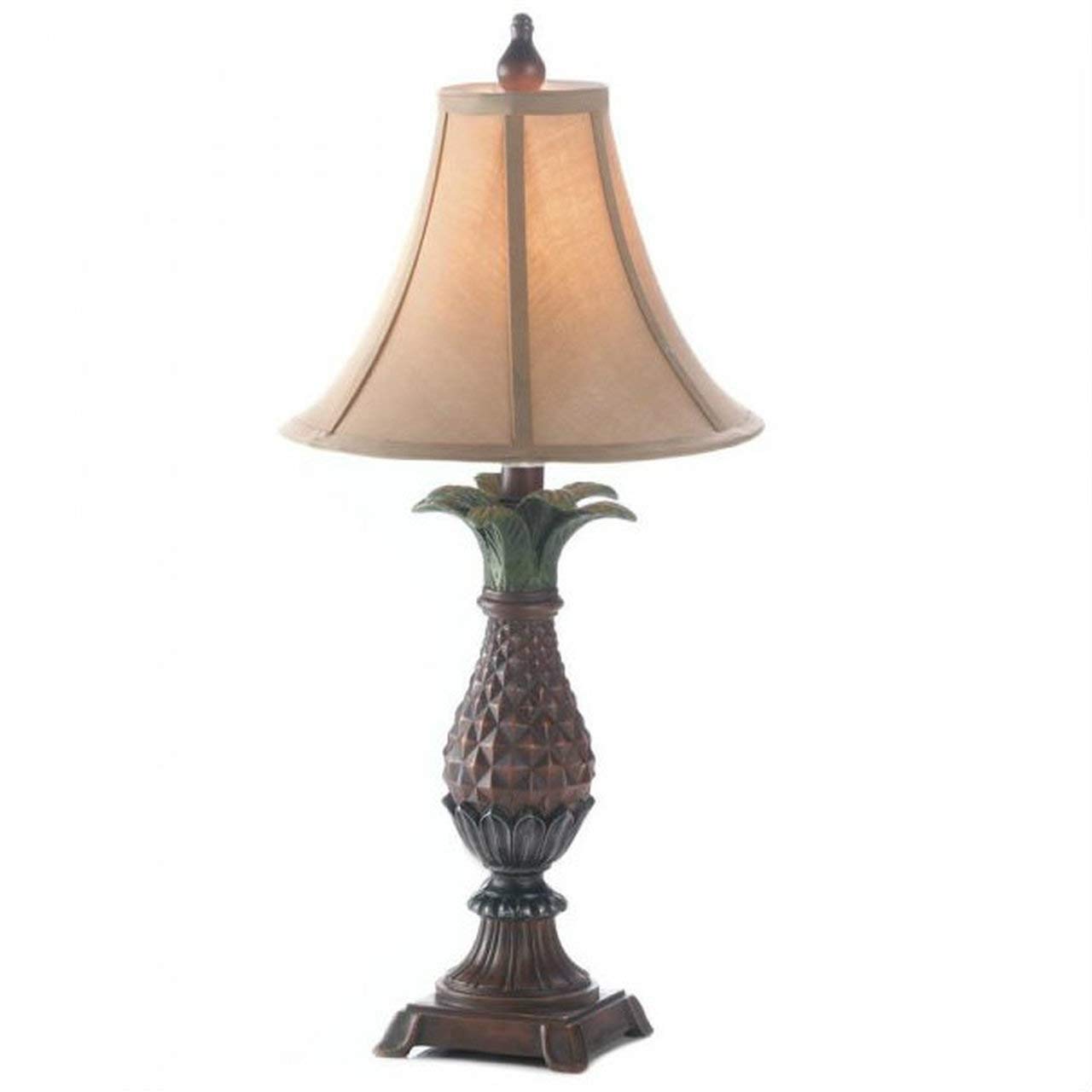 Accent Plus Zingz & Thingz Decorative LED Table Lamp with Shade, 11x11x23.5, Tuscan Style Pineapple