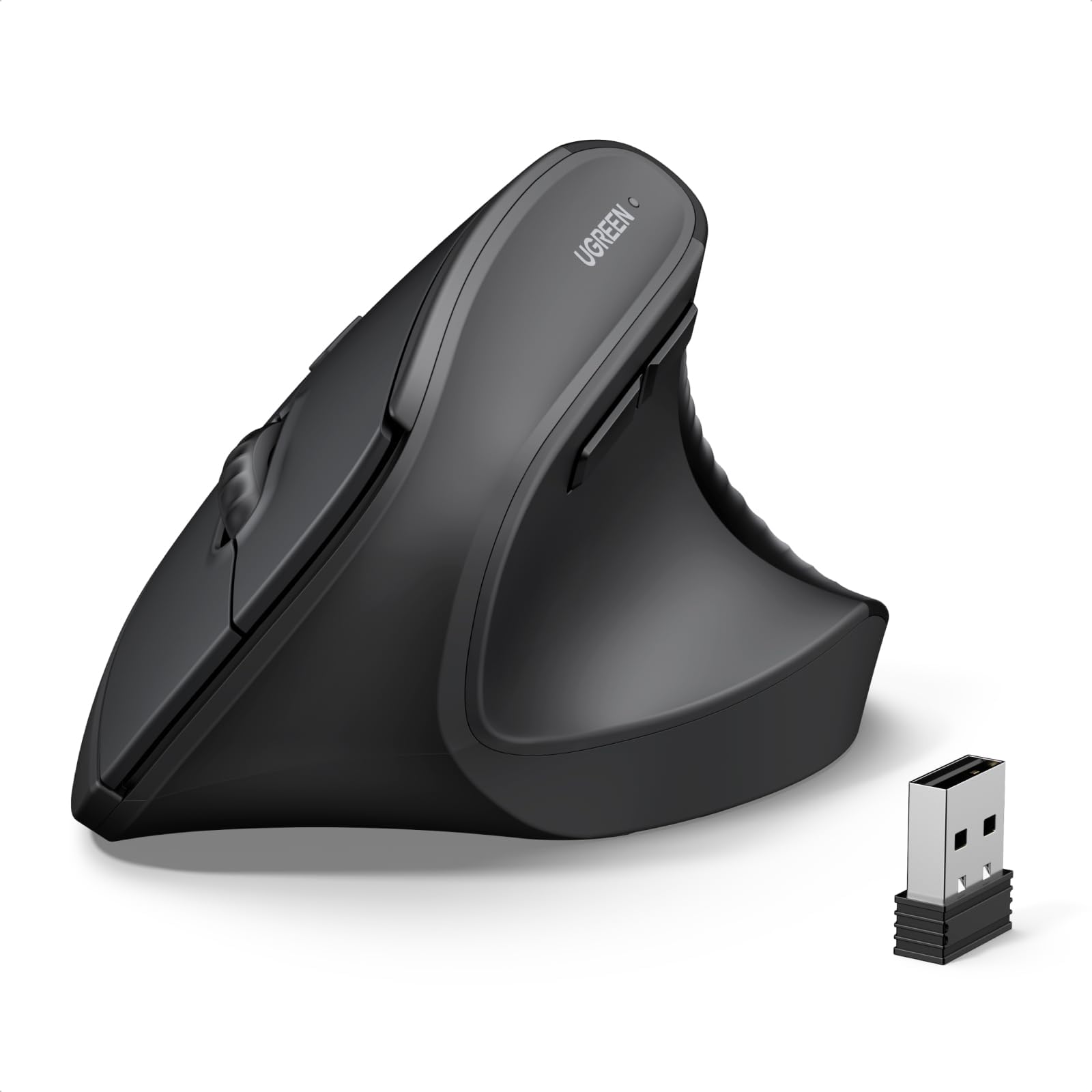 UGREEN Vertical Mouse, Wireless Bluetooth Ergonomic Mouse, Dual-Mode (BT 5.4 & USB 2.4G), Quiet Clicks, 4 Adjustable DPI (1000/1