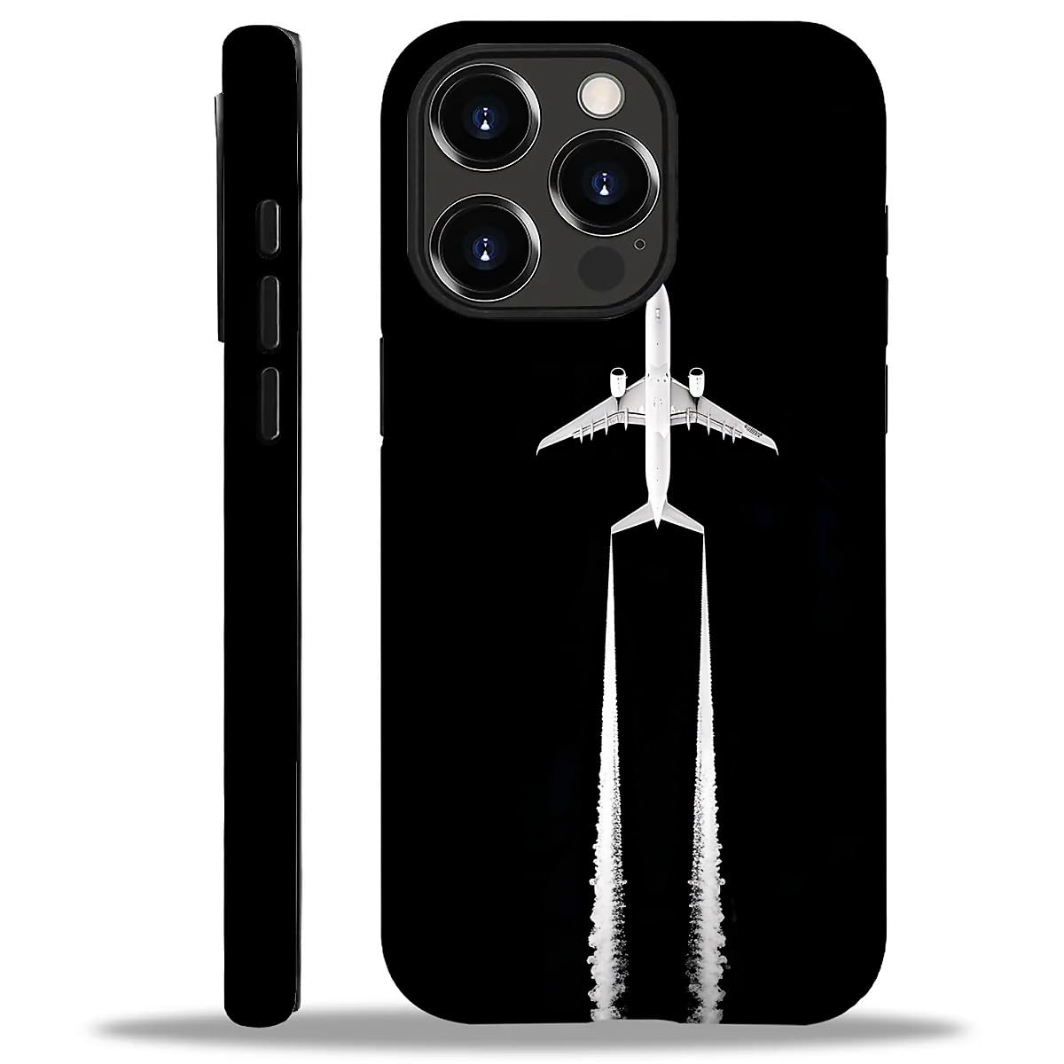 WANKBLC Compatible with iPhone 15 Pro Max Matte Case, Airplane Pilot Plane Aviation Pattern for Girl Full Body Design Soft Silic