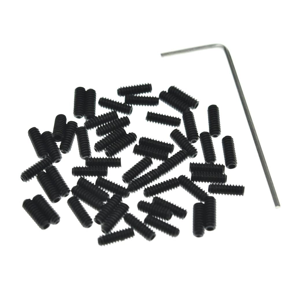 Dopro 100-Pack Metric M3X8Mm Black Guitar Bridge Saddle Height Adjustment Screws Fits Fender Stratocaster/Telecaster
