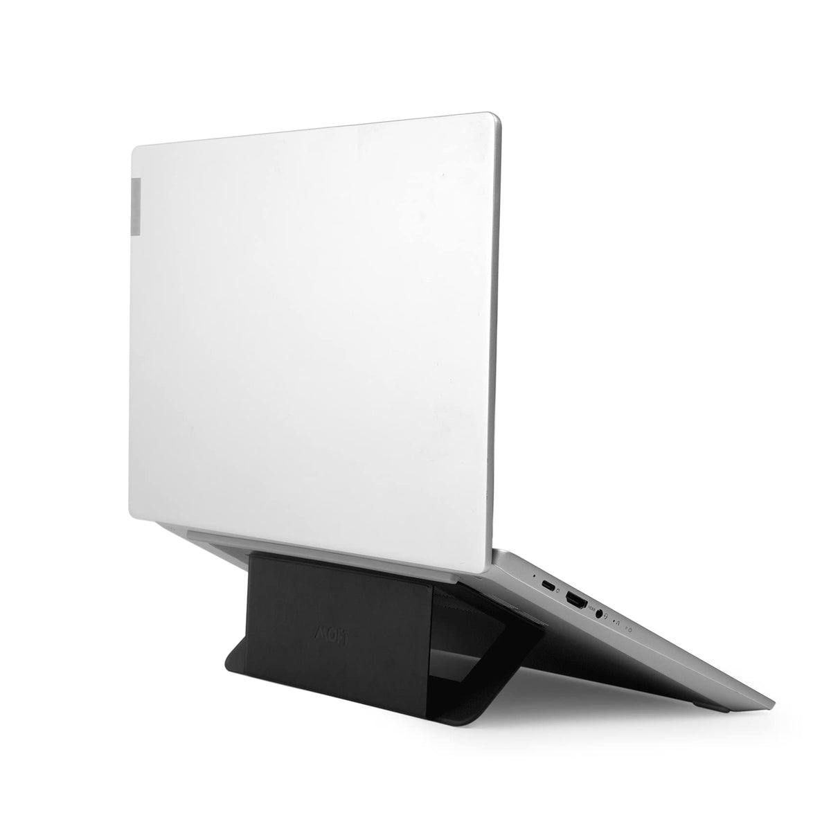 Moft Laptop Stand For Desk, Adhesive Airflow Laptop Cooling Stand For Heat Dissipation With 2 Adjustable Viewing Angles, Foldable & Portable Computer Stand Compatible With Laptops 11' 16', Jet Black