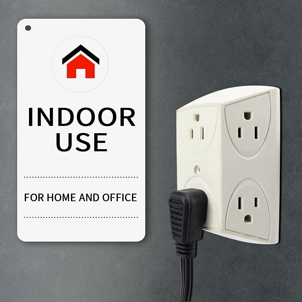 Ep 3 Ft 3 Outlet Extension Cord With Flat Plug, 3 Prong Grounded, 16/3 Spt 3 Power Cable For Indoor Use, Black, 2 Pack