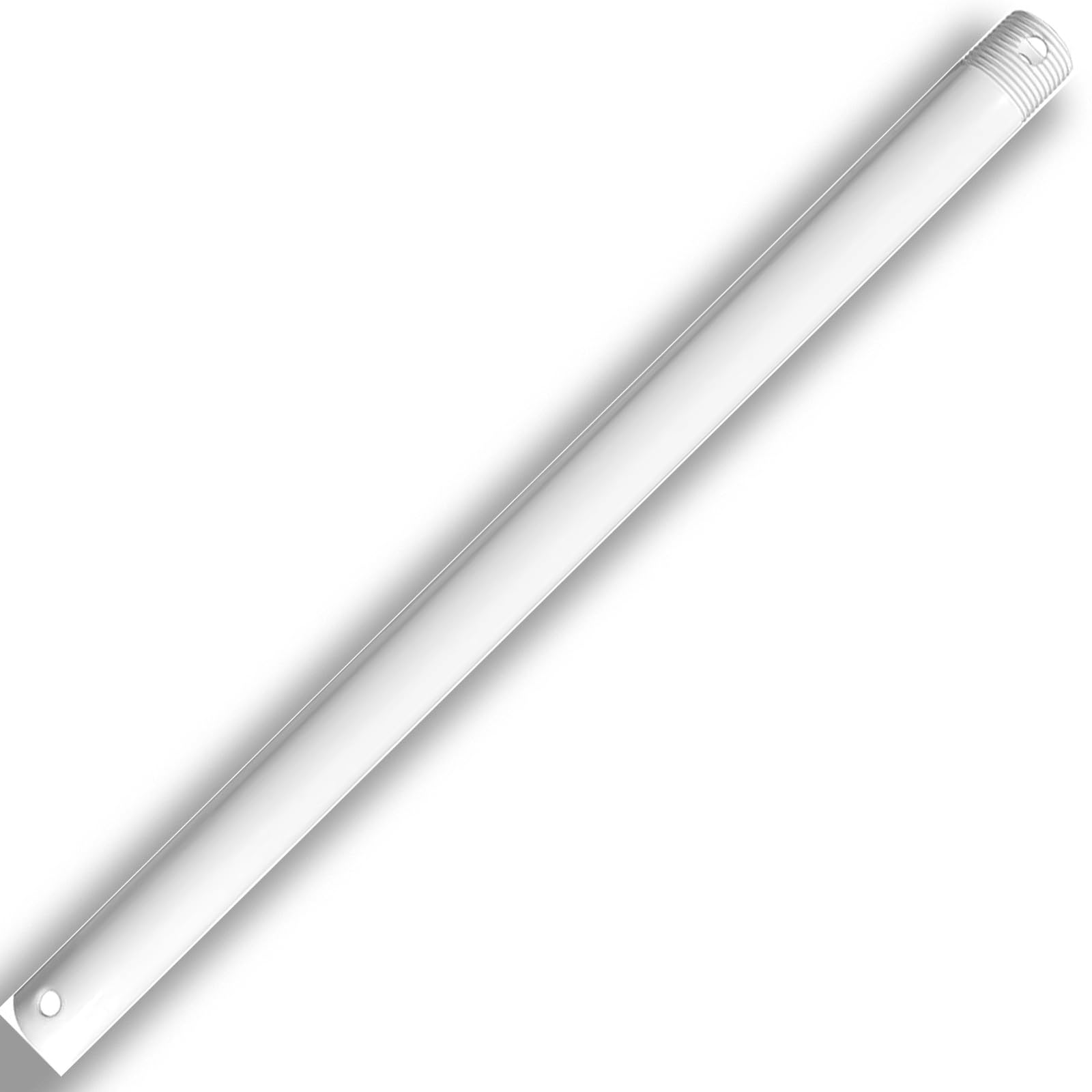 16 Inch Ceiling Fan Downrod Threaded, 1 Inch Outer Diameter Matte White Ceiling Fan Extension Rod (With Threads),Down Rods Compa